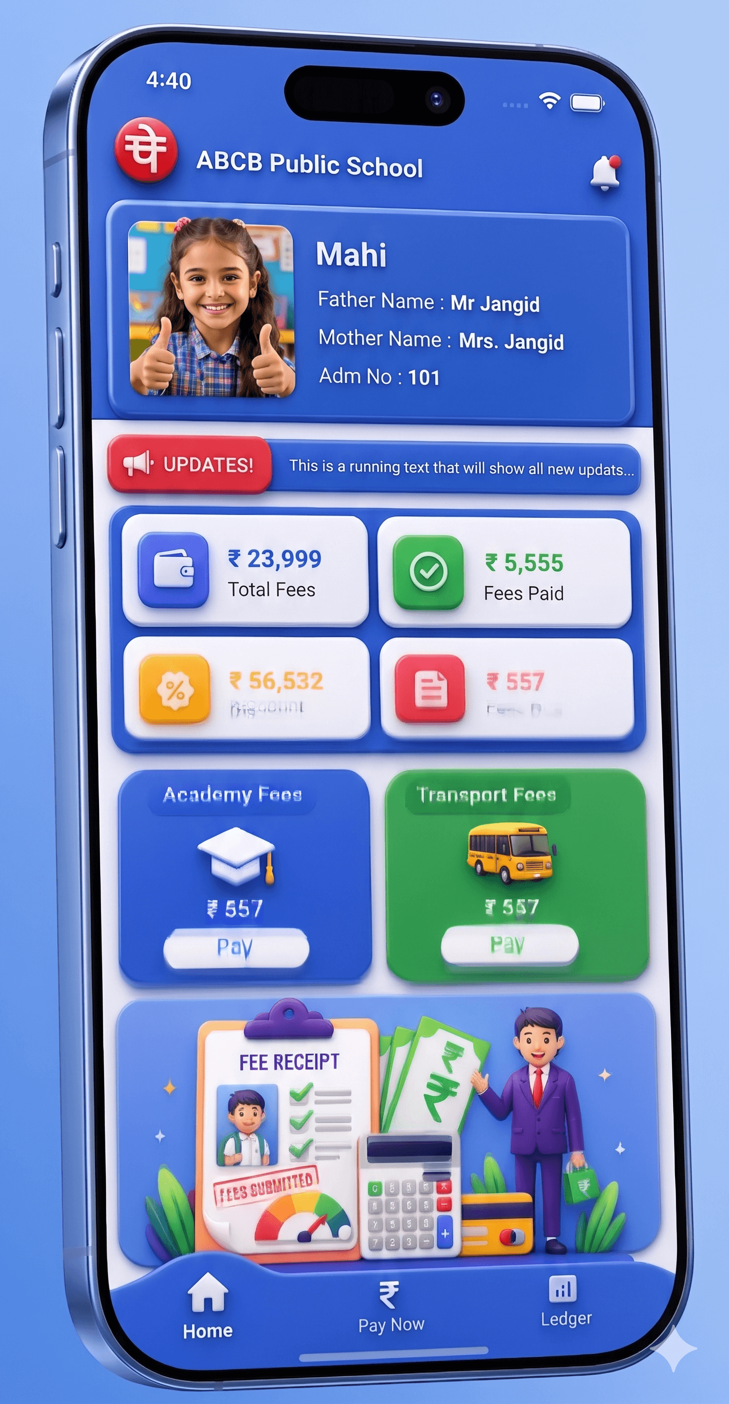 FeesPe Dashboard Mobile Preview 2